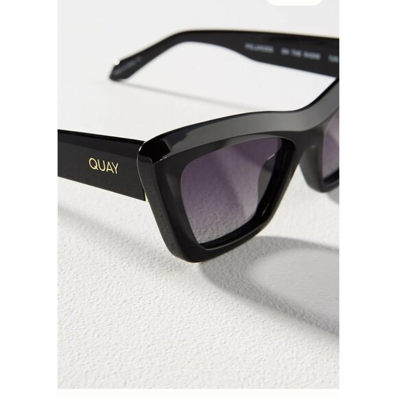Quay On the Radio Black Cat Eye frame Polarized Sunglasses
